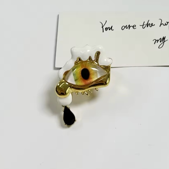 Micola - Personality Art Devil's Eye Teardrop Earrings & Ring Set ( Adjustable) - Picture 10 of 15